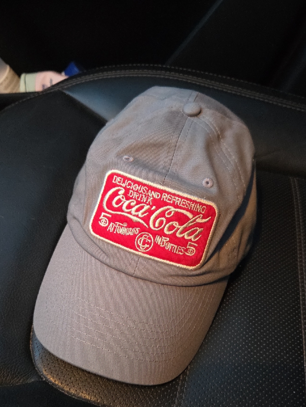 Coca-Cola Gray Cap with Red Logo Patch